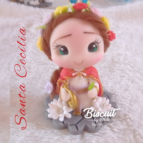 Santa Cecília de Biscuit para Oratório