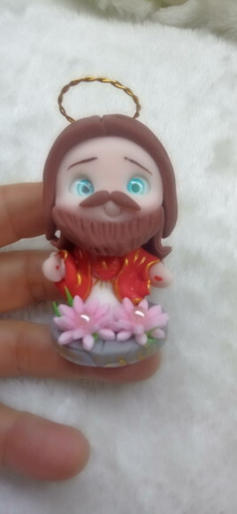 Sagrado Coração de Jesus em Biscuit para Oratório