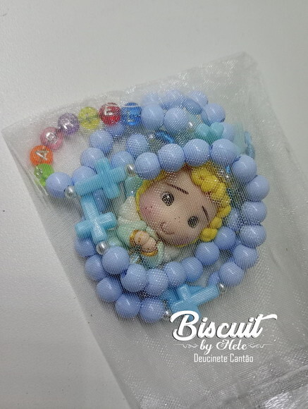 Terço Anjinho da Guarda em Biscuit com Nome