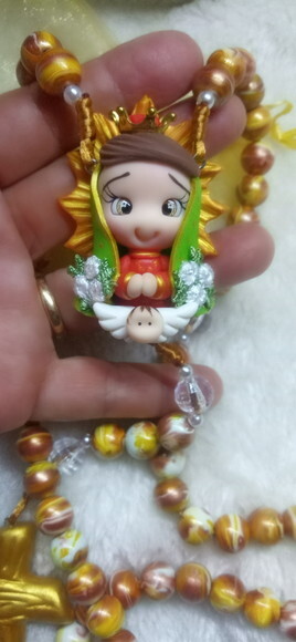 Terço de Nossa Senhora de Guadalupe em Biscuit