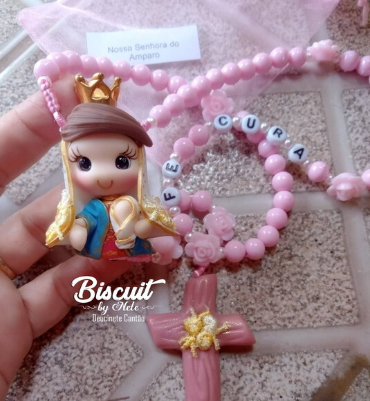 Terço N. Sra. do Amparo com Nome em Biscuit