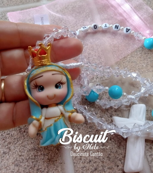 Terço N. Sra. Medianeira com Nome em Biscuit