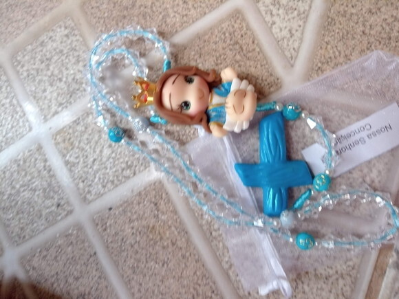 Terço Nossa Senhora da Conceição em Biscuit