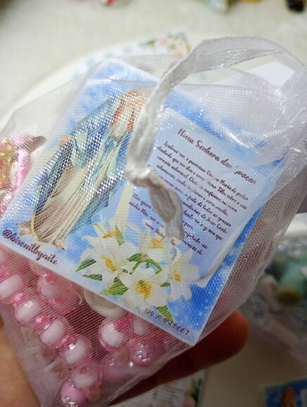 Terço Nossa Senhora das Graças em Biscuit com Nome