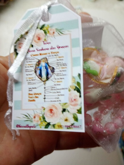 Terço Nossa Senhora das Graças em Biscuit com Nome