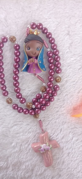 Terço Nossa Senhora de Aparecida em Biscuit