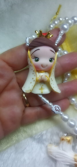 Terço Nossa Senhora de Fátima em Biscuit