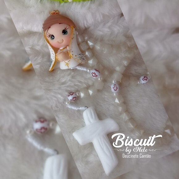 Terço Nossa Senhora de Fátima em Biscuit