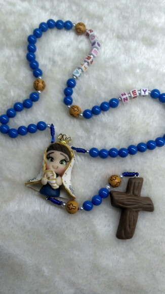 Terço Nossa Senhora de Nazaré Azul Marinho com nome