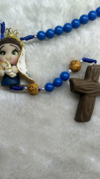 Terço Nossa Senhora de Nazaré Azul Marinho com nome