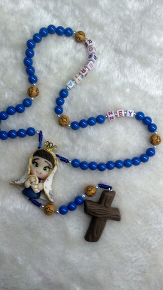 Terço Nossa Senhora de Nazaré Azul Marinho com nome