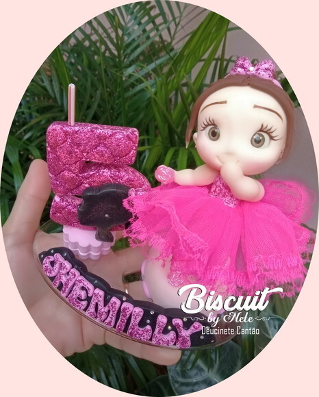 Topo de Bolo Barbie Bailarina em Biscuit