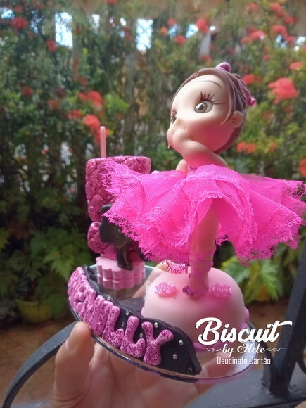 Topo de Bolo Barbie Bailarina em Biscuit