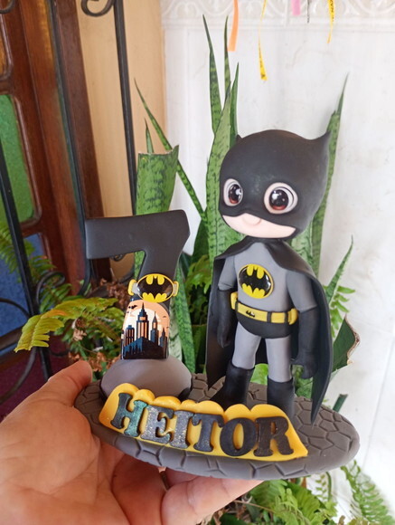 Topo de Bolo Batman em Biscuit