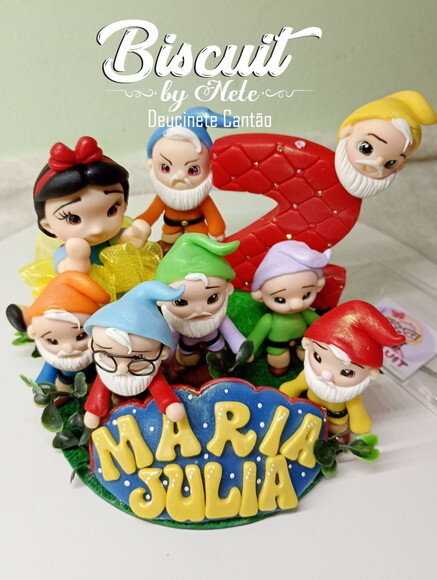 Topo de Bolo Branca de Neve em Biscuit