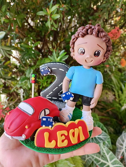 Topo de Bolo Carros em Biscuit