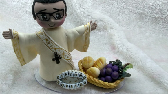 Topo de Bolo Diácono Personalizado