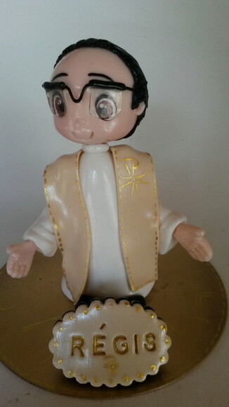 Topo de Bolo Diácono Personalizado em Biscuit