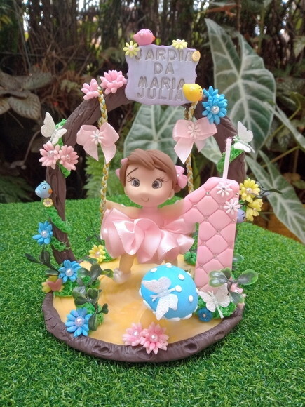 Topo de Bolo Jardim Encantado