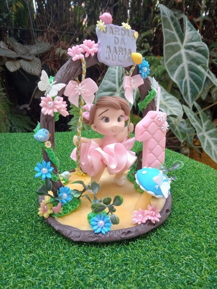 Topo de Bolo Jardim Encantado