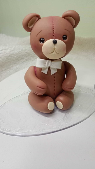 Topo de Bolo Ursinho em Biscuit