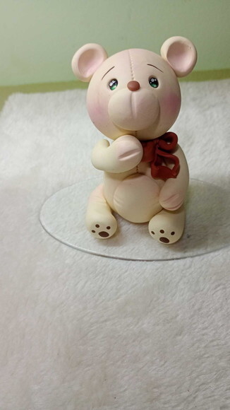Topo de Bolo Ursinho em Biscuit
