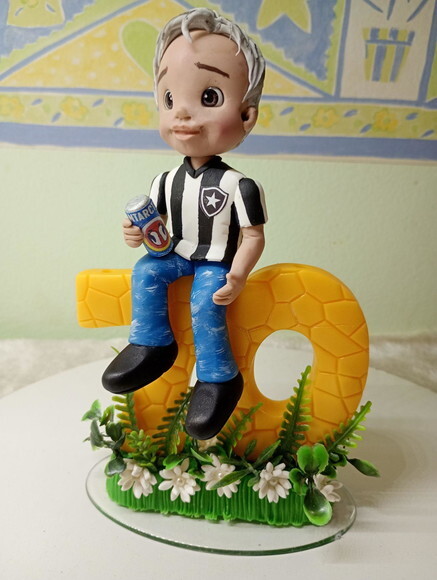 Topo Personalizado Vovô 70 Anos em Biscuit
