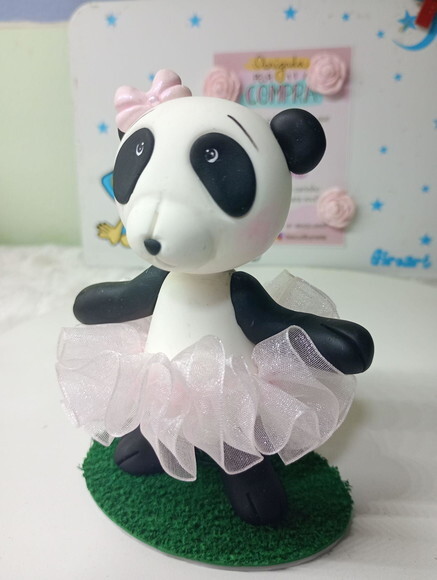 Toy Colecionável Panda Bailarina em Biscuit.