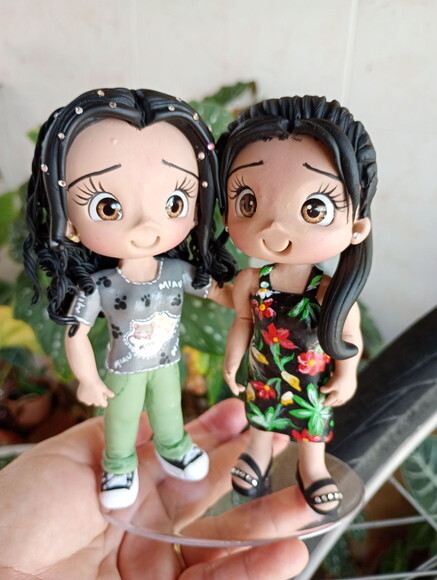 Toy Mãe e Filha em Biscuit