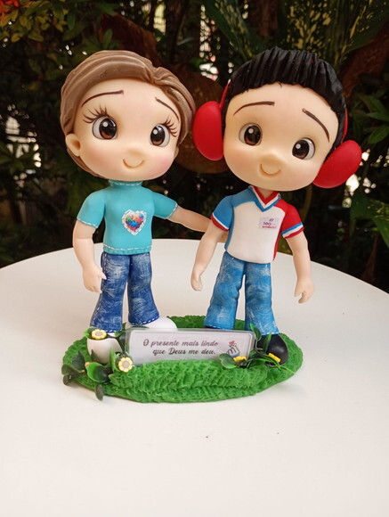 Toy Mãe e Filho em Biscuit