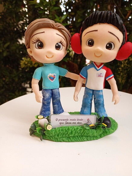 Toy Mãe e Filho em Biscuit