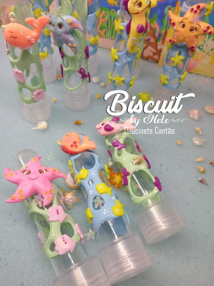 Tubetes Fundo do Mar em Biscuit (10 cm