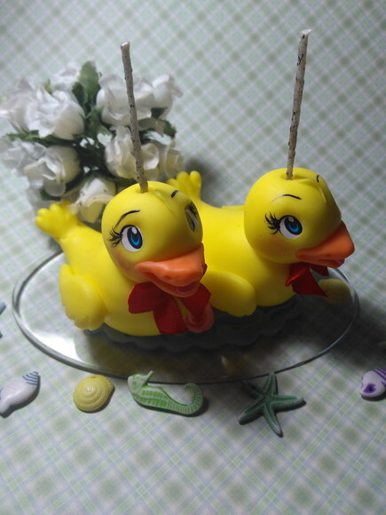 Vela Dois Patinhos em Biscuit
