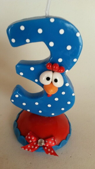 Vela Galinha Pintadinha em Biscuit