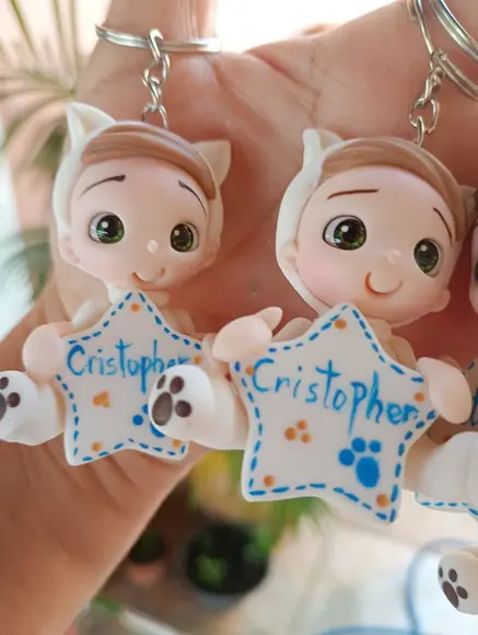 30 Chaveirinhos Bebê Fantasiado de Dog em Biscuit