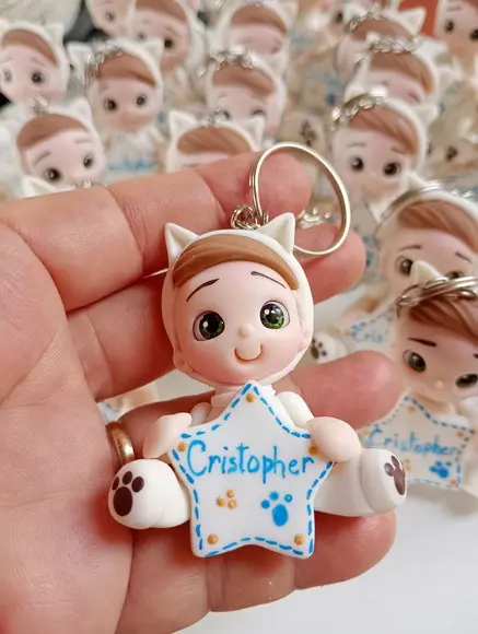 30 Chaveirinhos Bebê Fantasiado de Dog em Biscuit