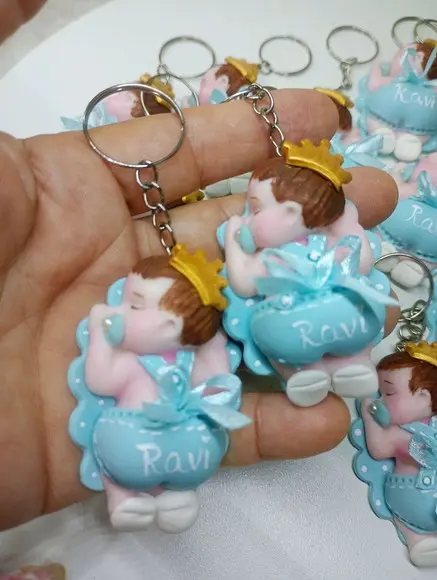 30 Chaveirinhos Bebê Realeza Menino em Biscuit.