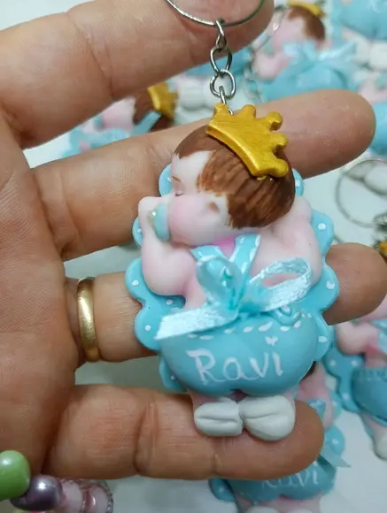 30 Chaveirinhos Bebê Realeza Menino em Biscuit.