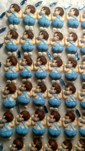 30 Lembrancinha Bebê Bumbum Menino Biscuit
