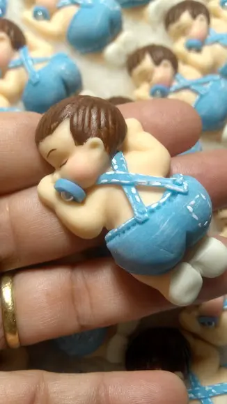 30 Lembrancinha Bebê Bumbum Menino Biscuit