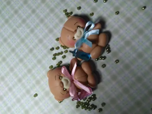 30 Lembrancinha Ursinho com Mamadeira Biscuit