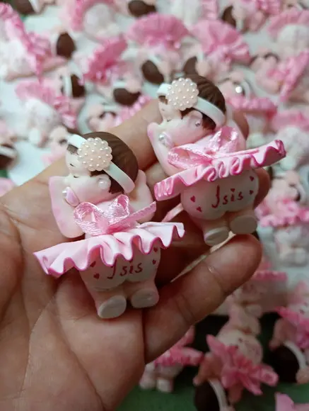 30 Lembrancinhas Bebê com Tiara em Biscuit