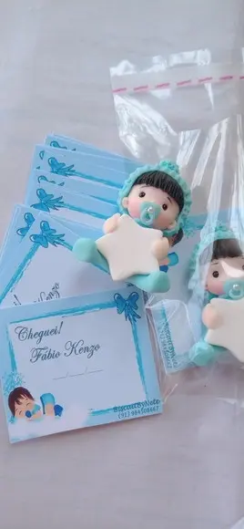 30 Lembrancinhas Bebê Estrelinha Menino Biscuit 4