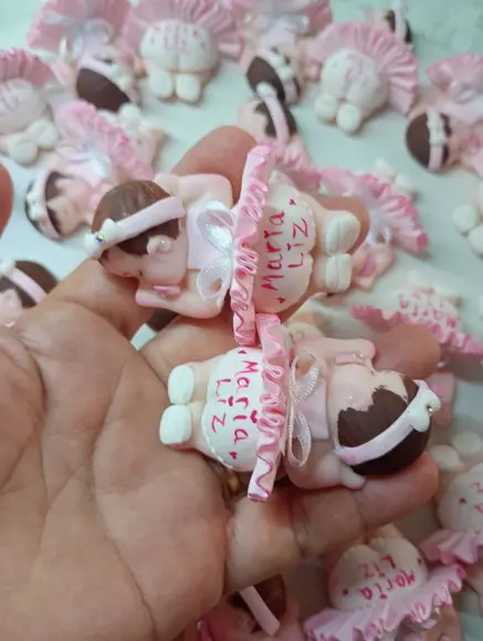 30 Lembrancinhas Bebê Soneca Menina Biscuit