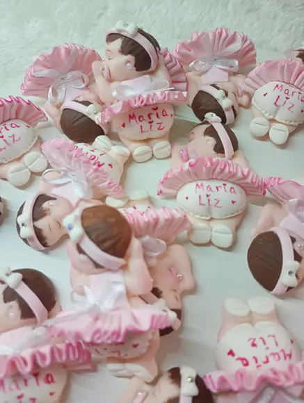 30 Lembrancinhas Bebê Soneca Menina Biscuit