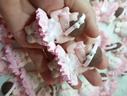 30 Lembrancinhas Bebê Soneca Menina Biscuit