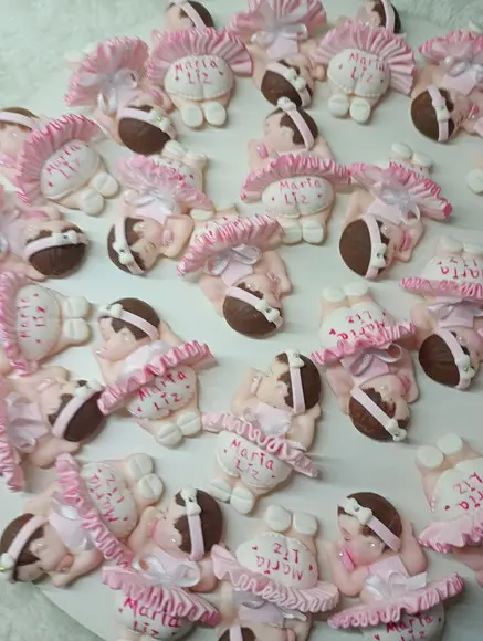 30 Lembrancinhas Bebê Soneca Menina Biscuit