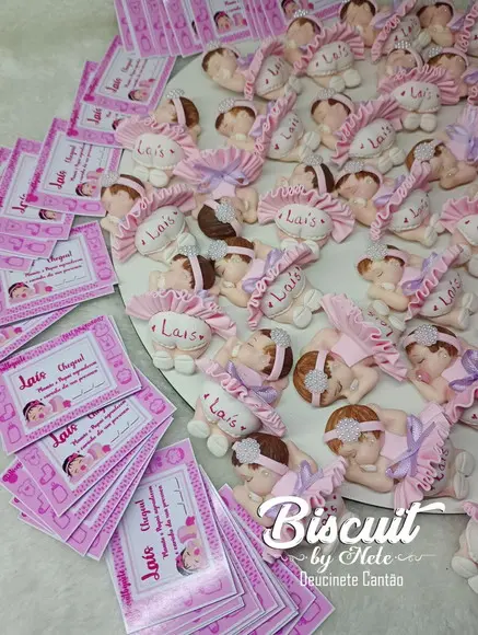 30 Lembrancinhas Bebê Soneca Menina Biscuit