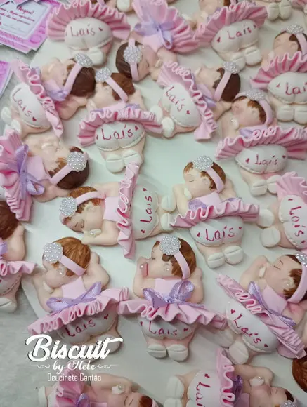 30 Lembrancinhas Bebê Soneca Menina Biscuit