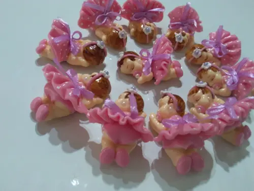 30 Lembrancinhas Bebê Soneca Menina Biscuit